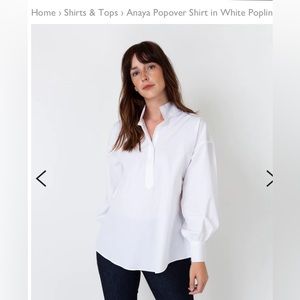 Ann Mashburn - White Poplin Popover Blouse